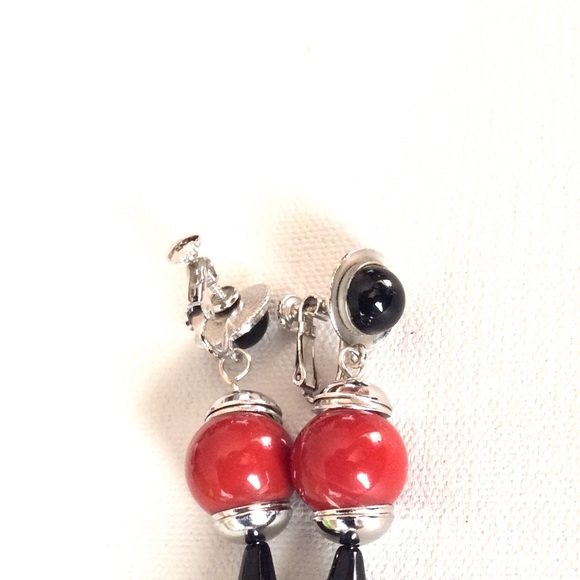 Mod Acrylic/ Lucite Dangle Earrings Teardrop Retro - Picture 5 of 7